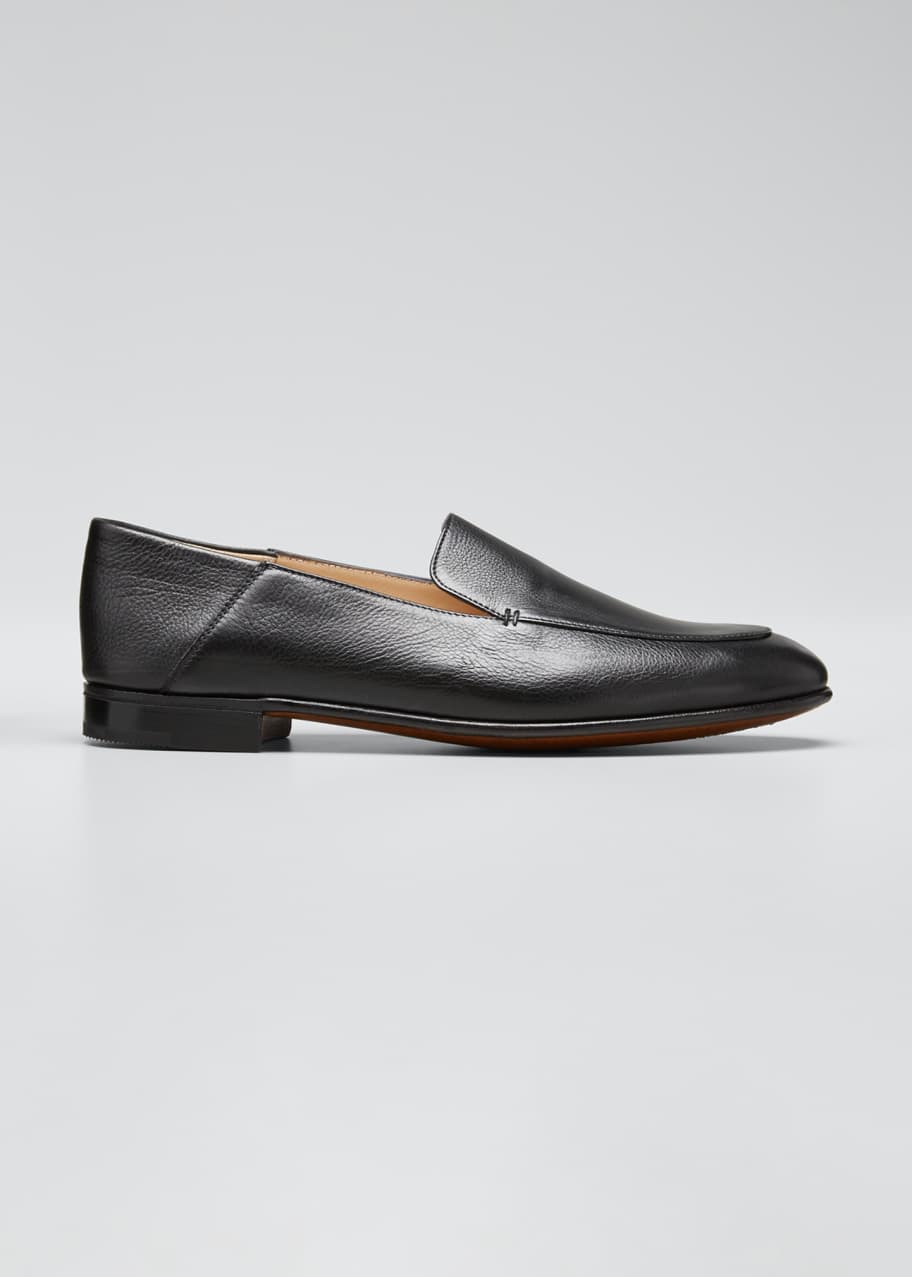Image 1 of 1: Flat Leather Smoking Loafer