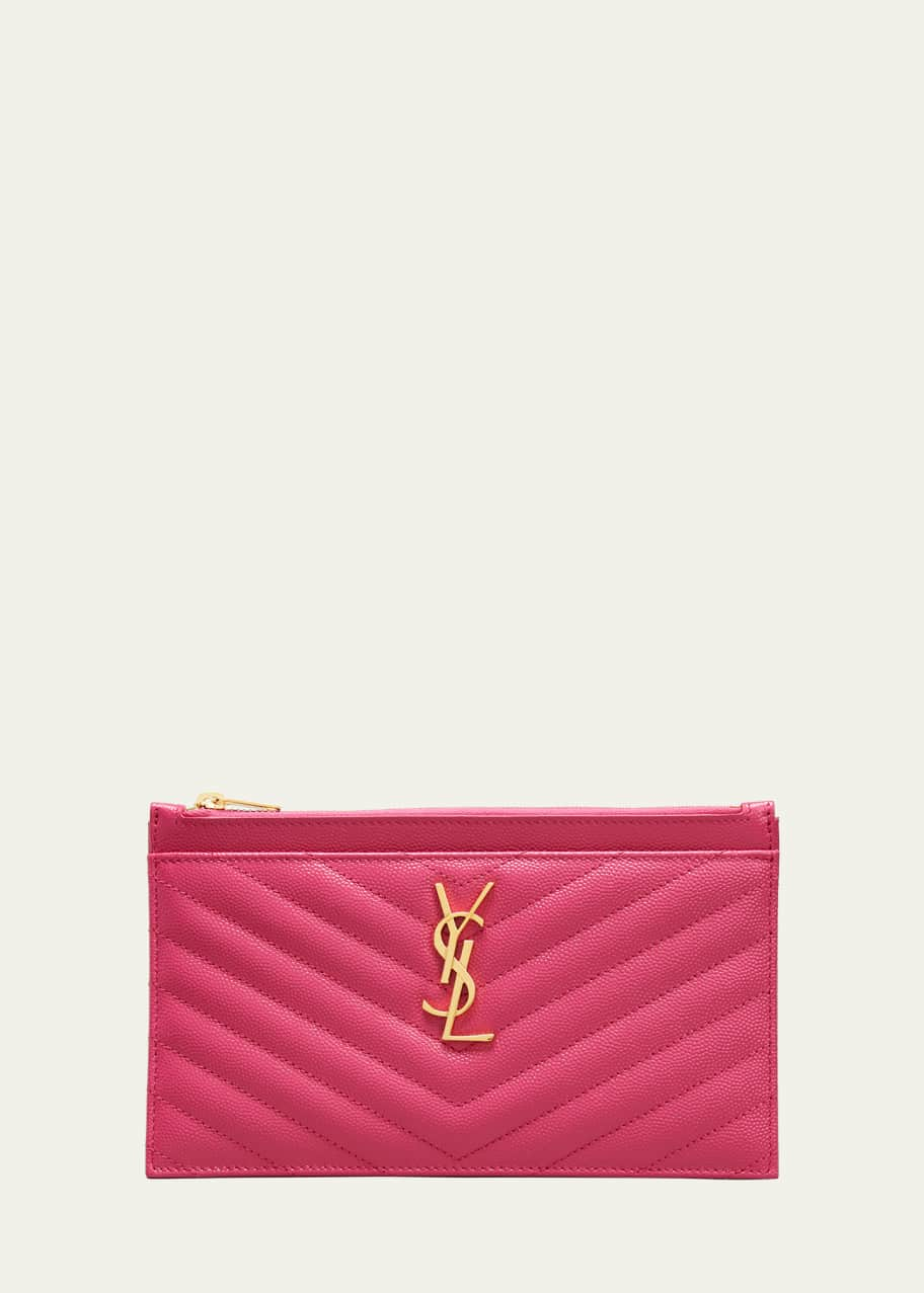 Saint Laurent Small YSL Grain de Poudre Bill Pouch Wallet