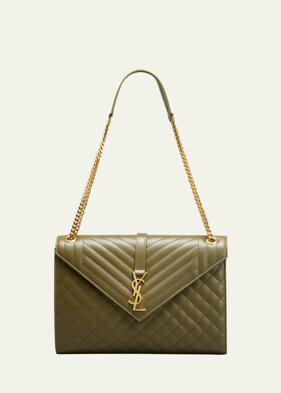 Saint Laurent Monogram YSL Large Tri-Quilted Envelope Chain Shoulder Bag -  Bergdorf Goodman