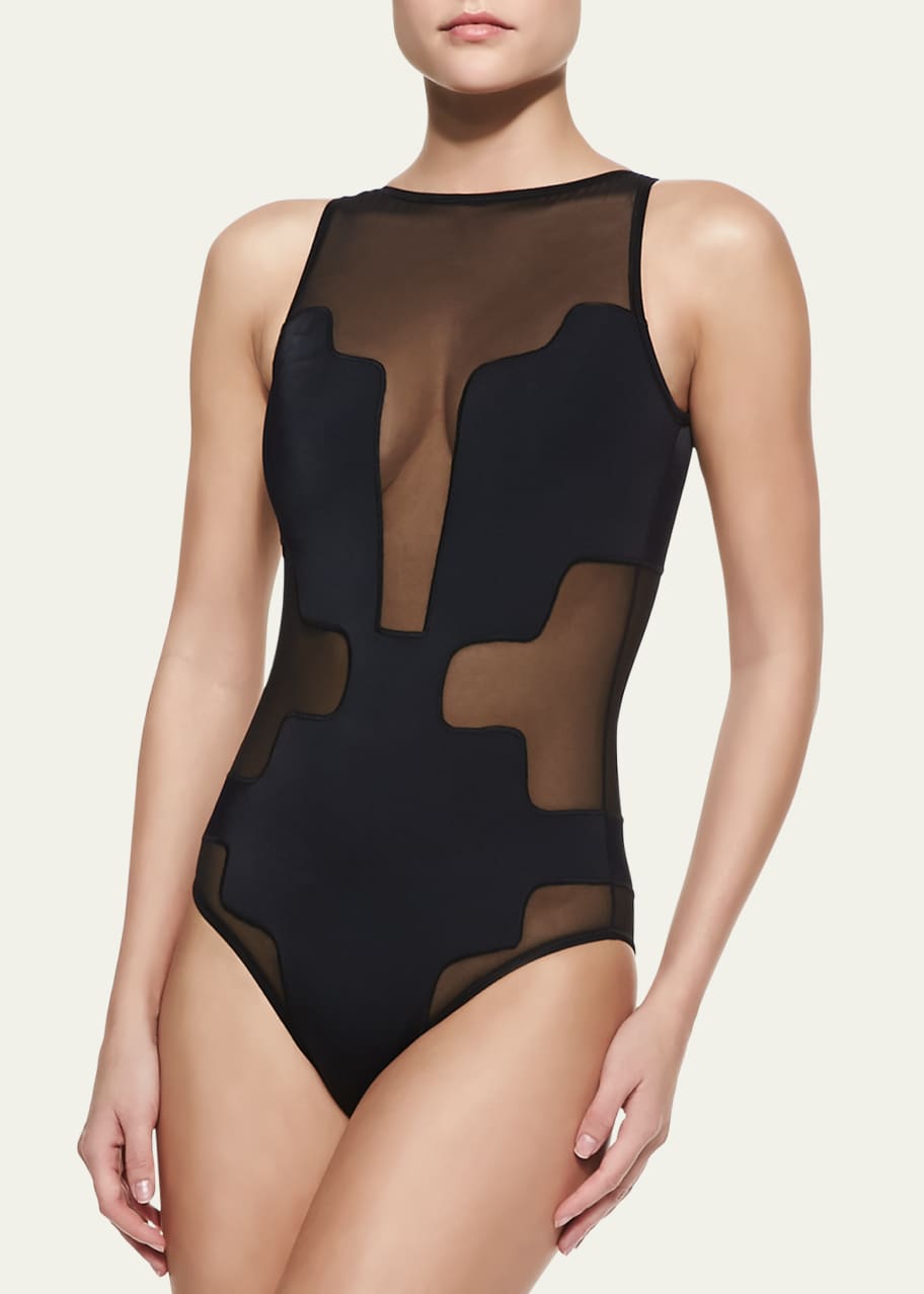 Image 1 of 1: Selina Puzzle Cutout-Back One-Piece Swimsuit