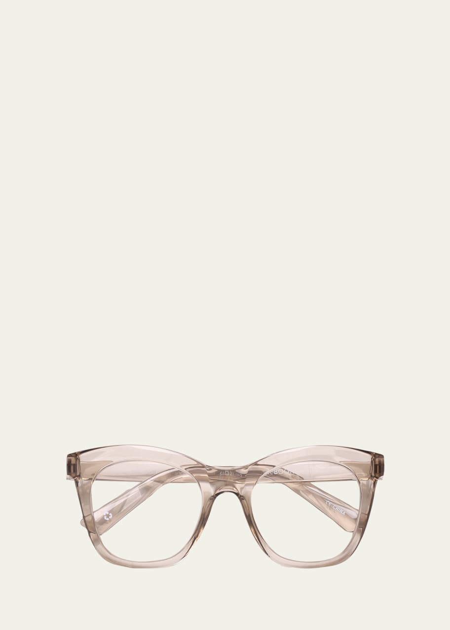 Image 1 of 1: Harlot's Bed Blue Block Cat-Eye Reading Glasses