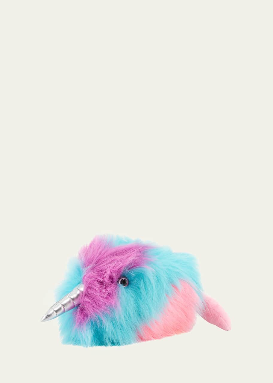 Image 1 of 1: Bubbles, the Rainbow Narwhal Plush Toy Stuffed Animal