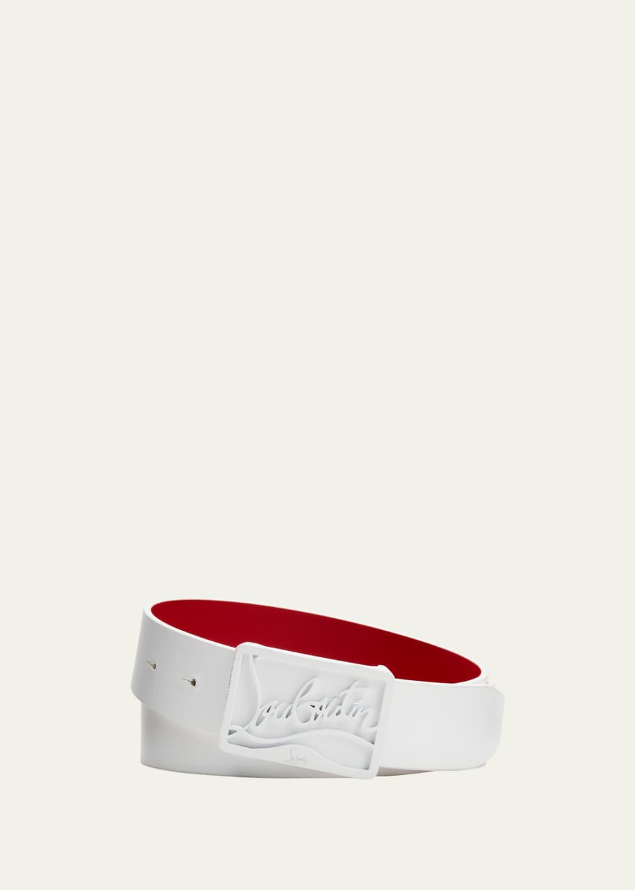 Christian Louboutin Men's Ricky Logo Plaqué Leather Belt