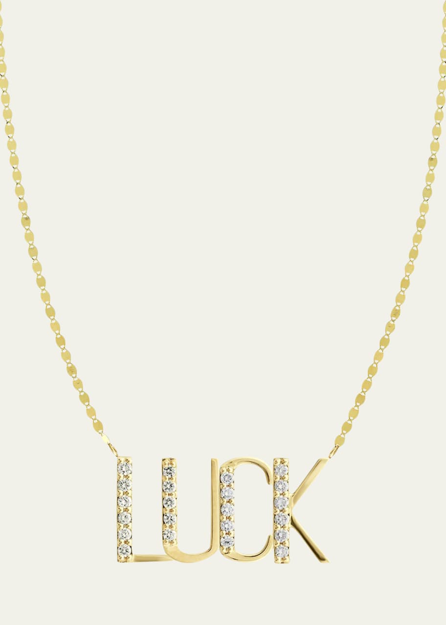 Image 1 of 1: Gold Personalized Four-Letter Pendant Necklace w/ Diamonds