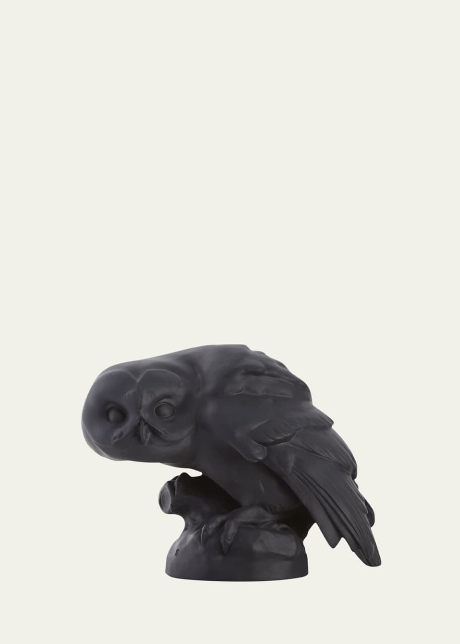 Image 1 of 1: Black Matte Owl Sculpture