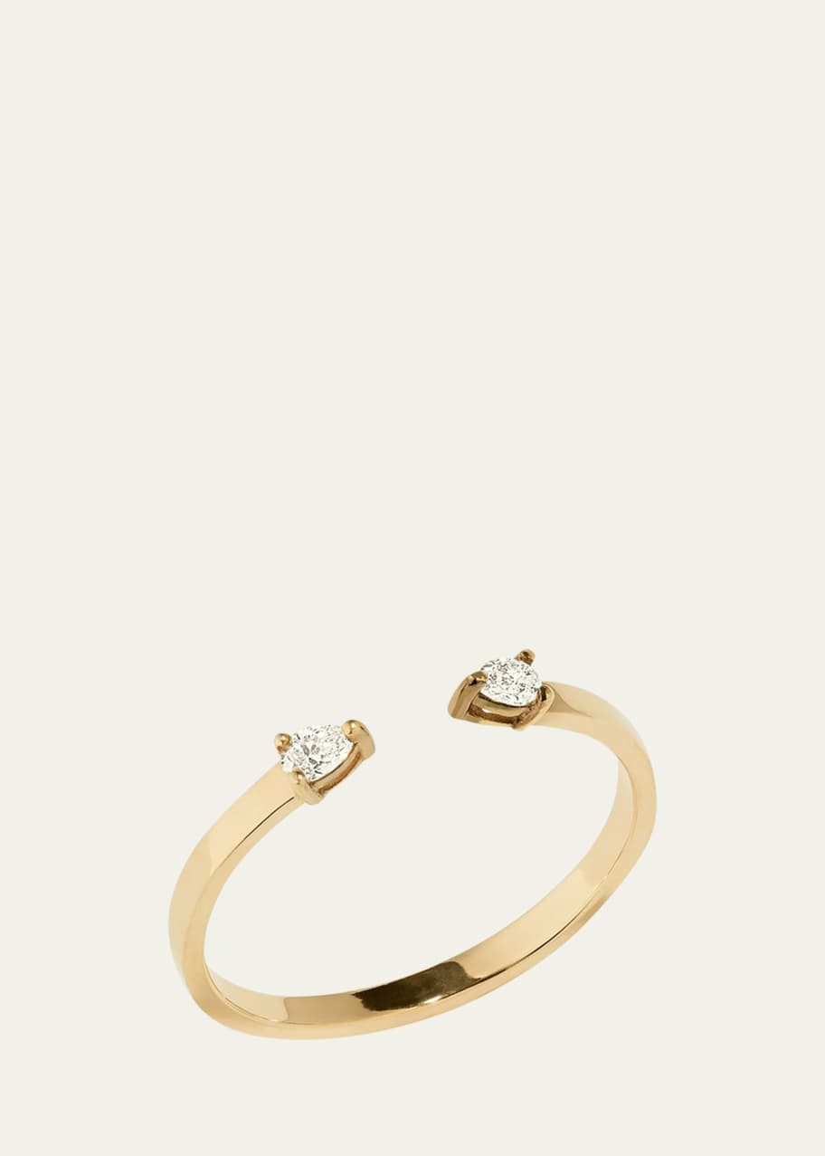 Image 1 of 1: Echo 14k Gold Open Diamond Pear Ring