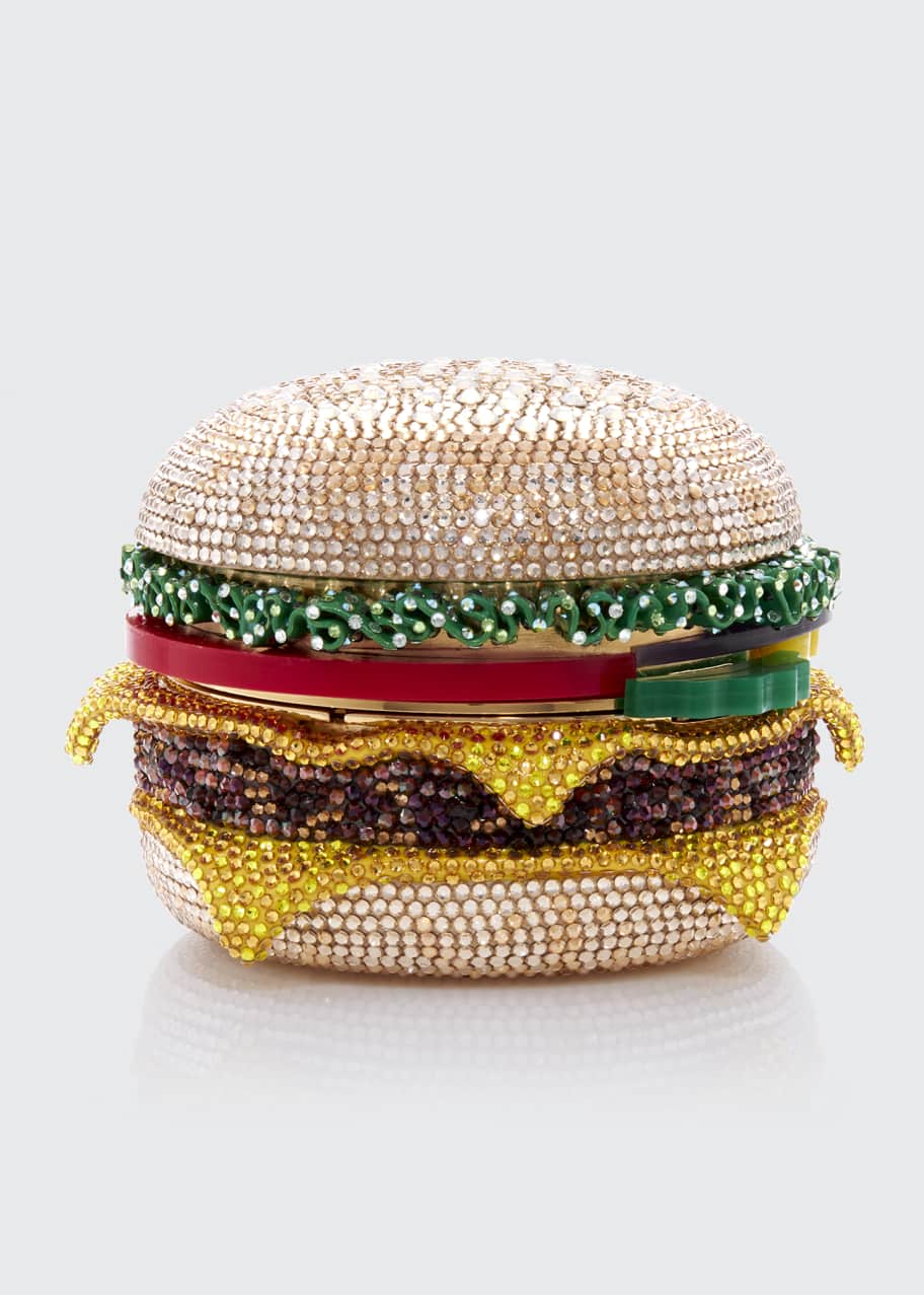 Image 1 of 1: Hamburger Crystal Clutch Bag