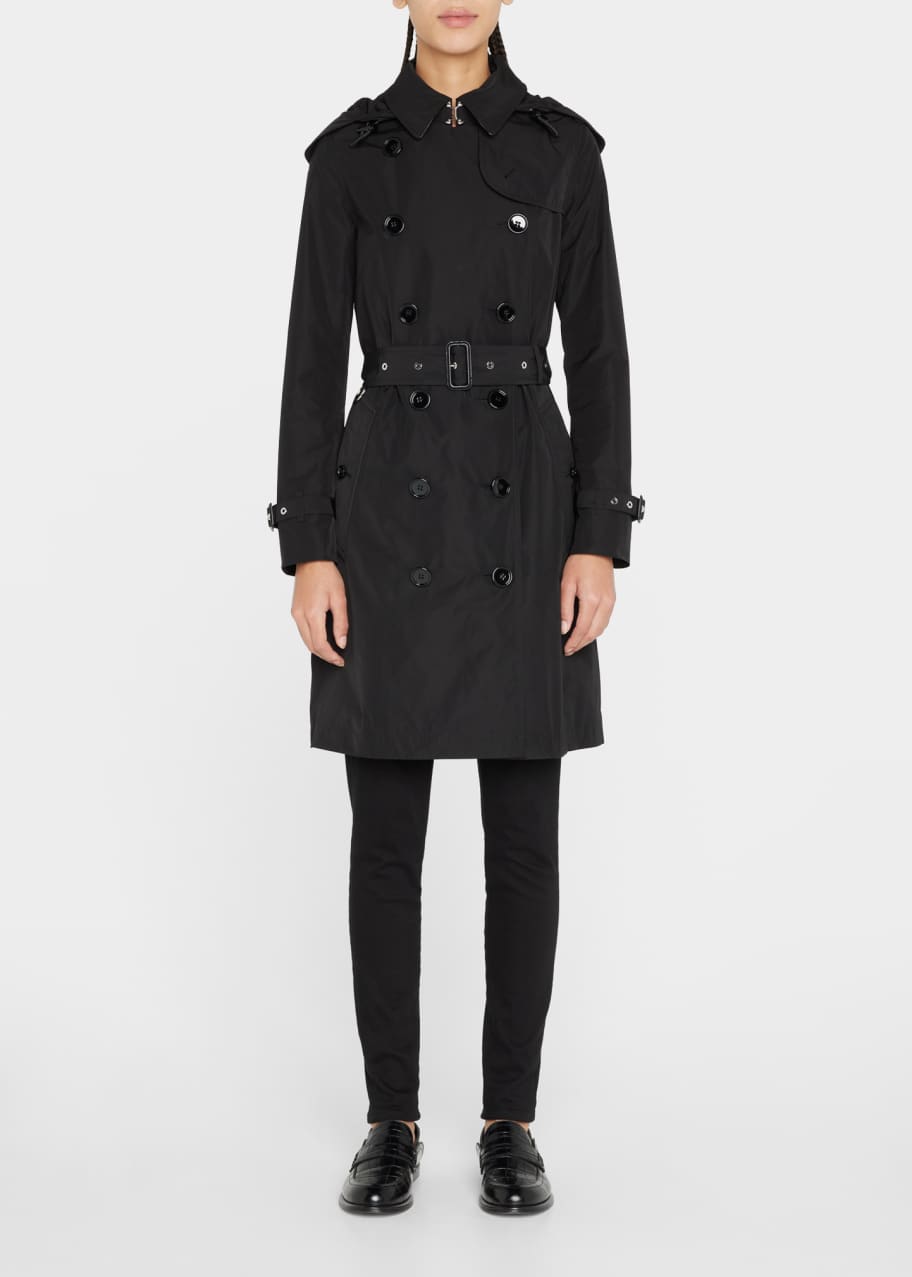 Burberry Kensington Double-Breasted Trench Coat with Detachable Hood ...