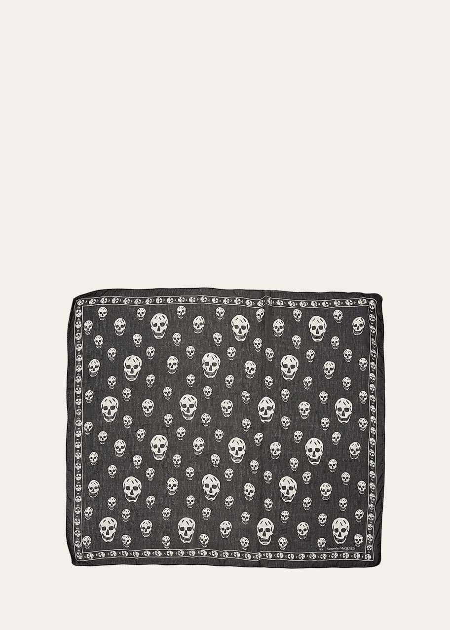 Image 1 of 1: Silk Chiffon Skull Scarf