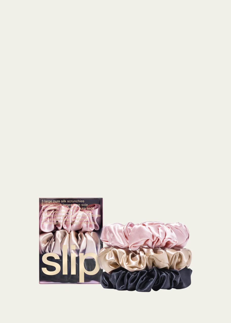 Image 1 of 1: Pure Silk Large Scrunchies, 3 Pack