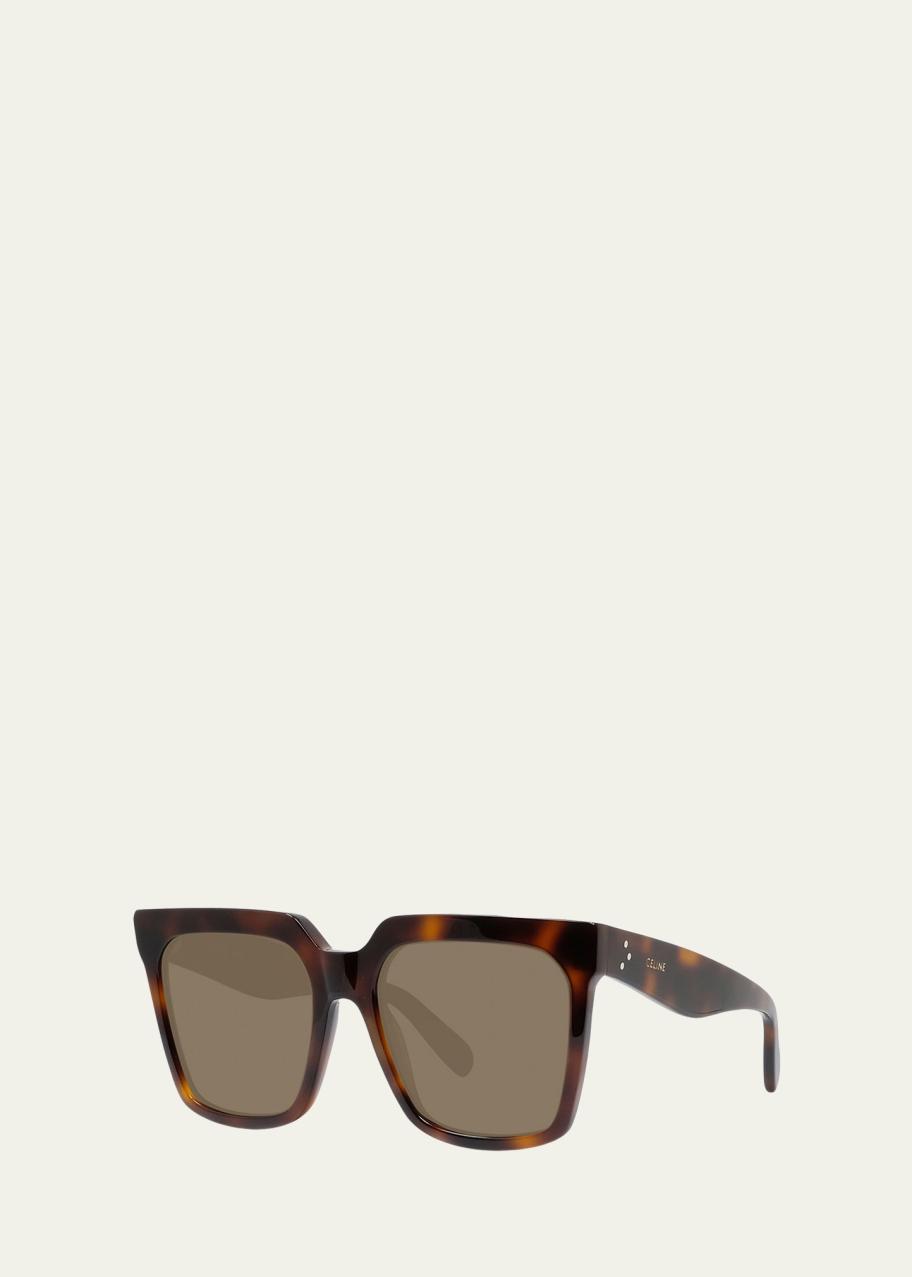 Celine - Square Acetate Sunglasses w/ Side Studs CELINE EYEWEAR Triomphe square-frame tortoiseshell acetate  main image 3
