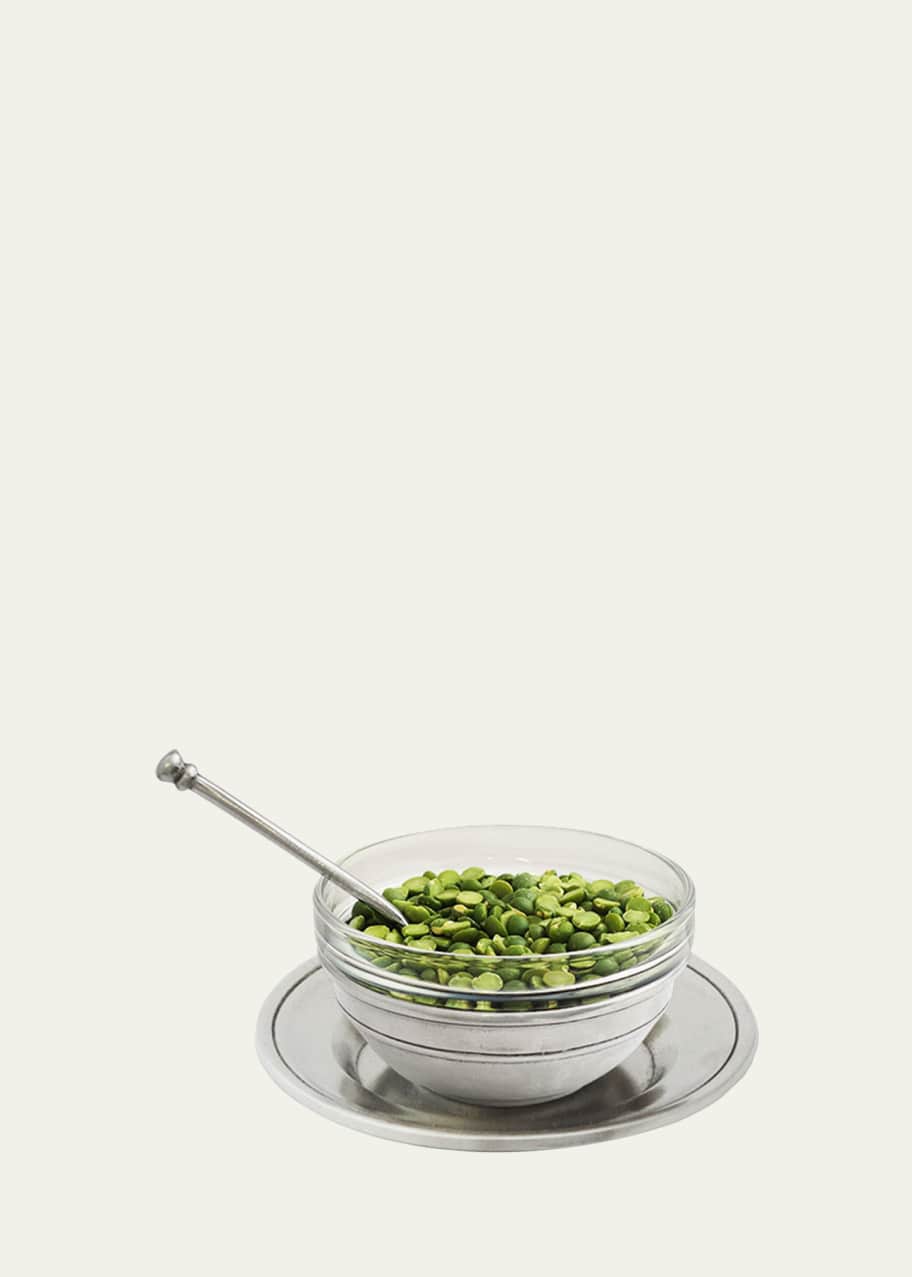 Image 1 of 1: Condiment Uno Bowl with Spoon and Saucer