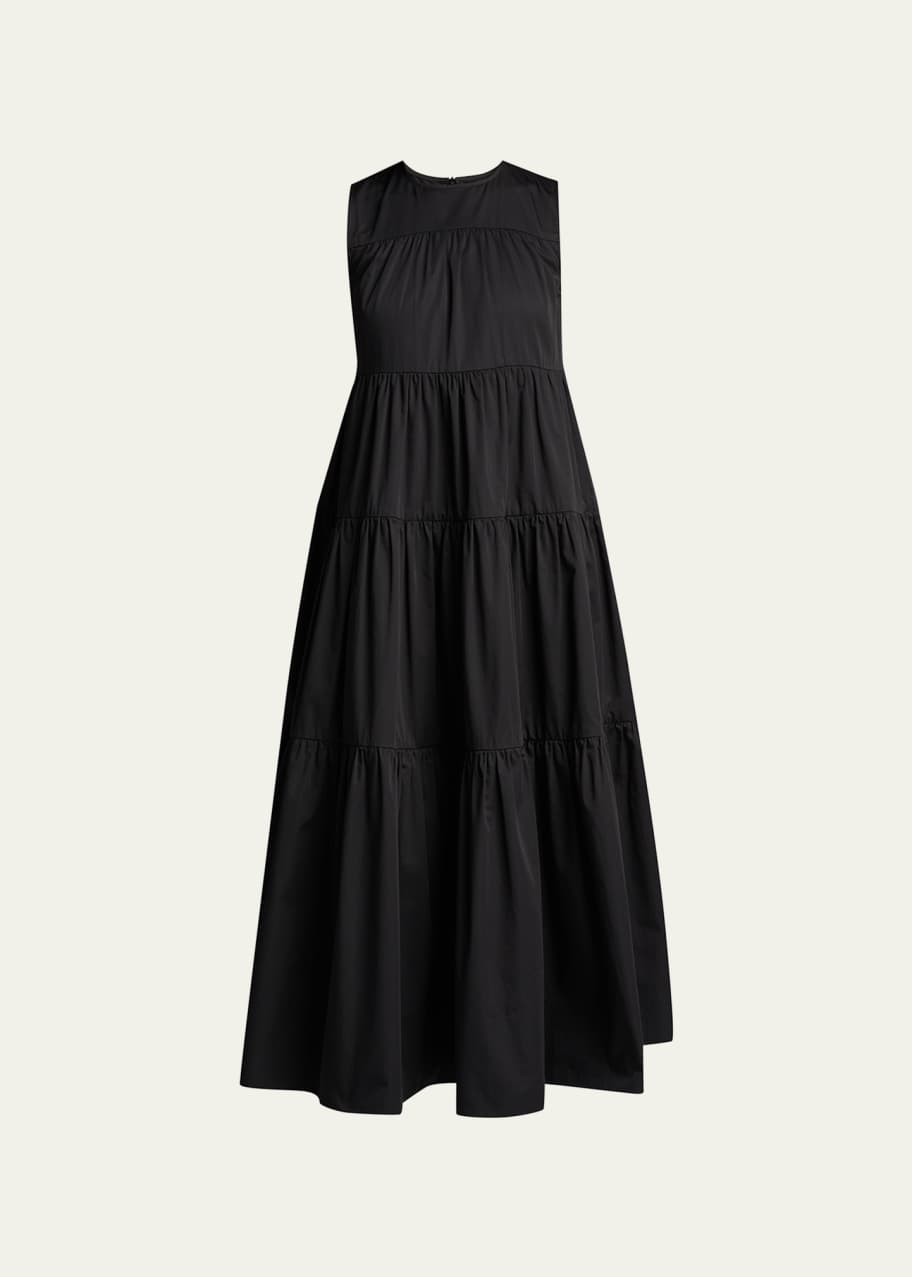 Image 1 of 1: Sleeveless Tiered Cotton Dress