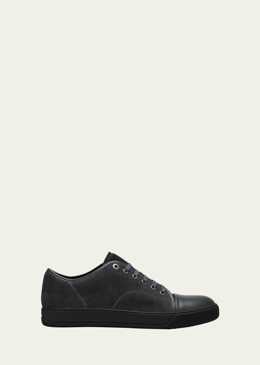 Lanvin Men's Matte Cap-Toe Low-Top Sneakers Bergdorf Goodman