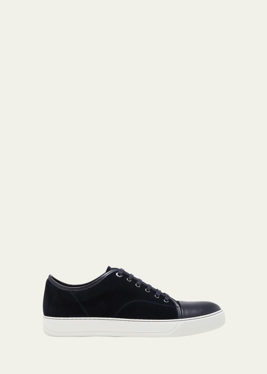 Lanvin Men s Matte Cap Toe Low Top Sneakers Bergdorf Goodman