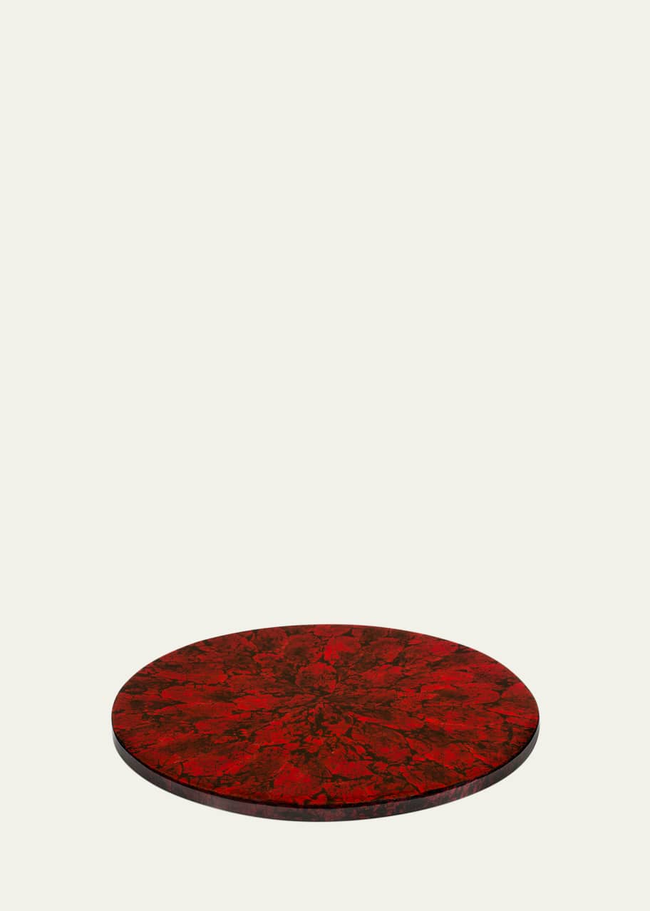 Image 1 of 1: Mother of Pearl Revolving Tray, Red