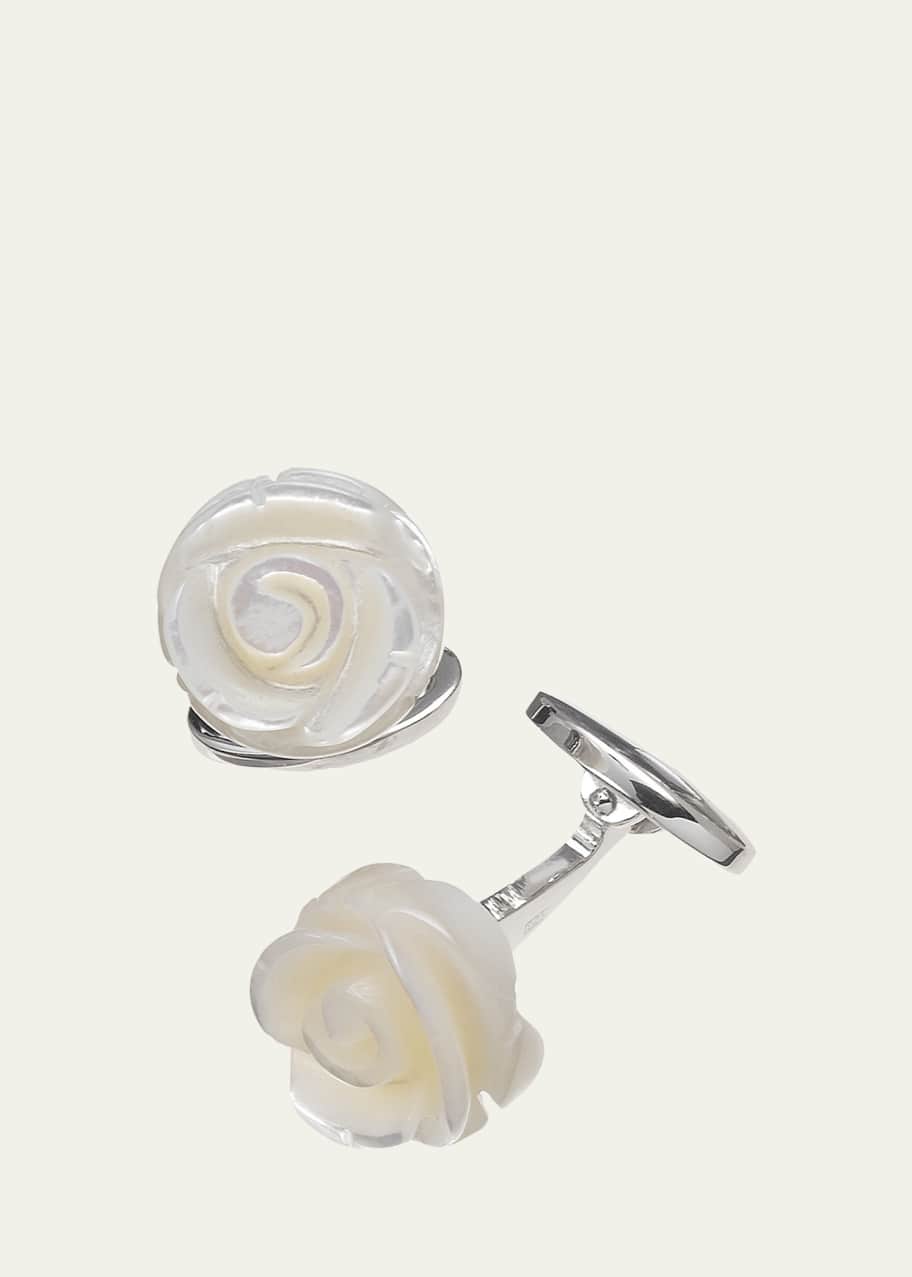 Image 1 of 1: Carved Rose Cuff Links