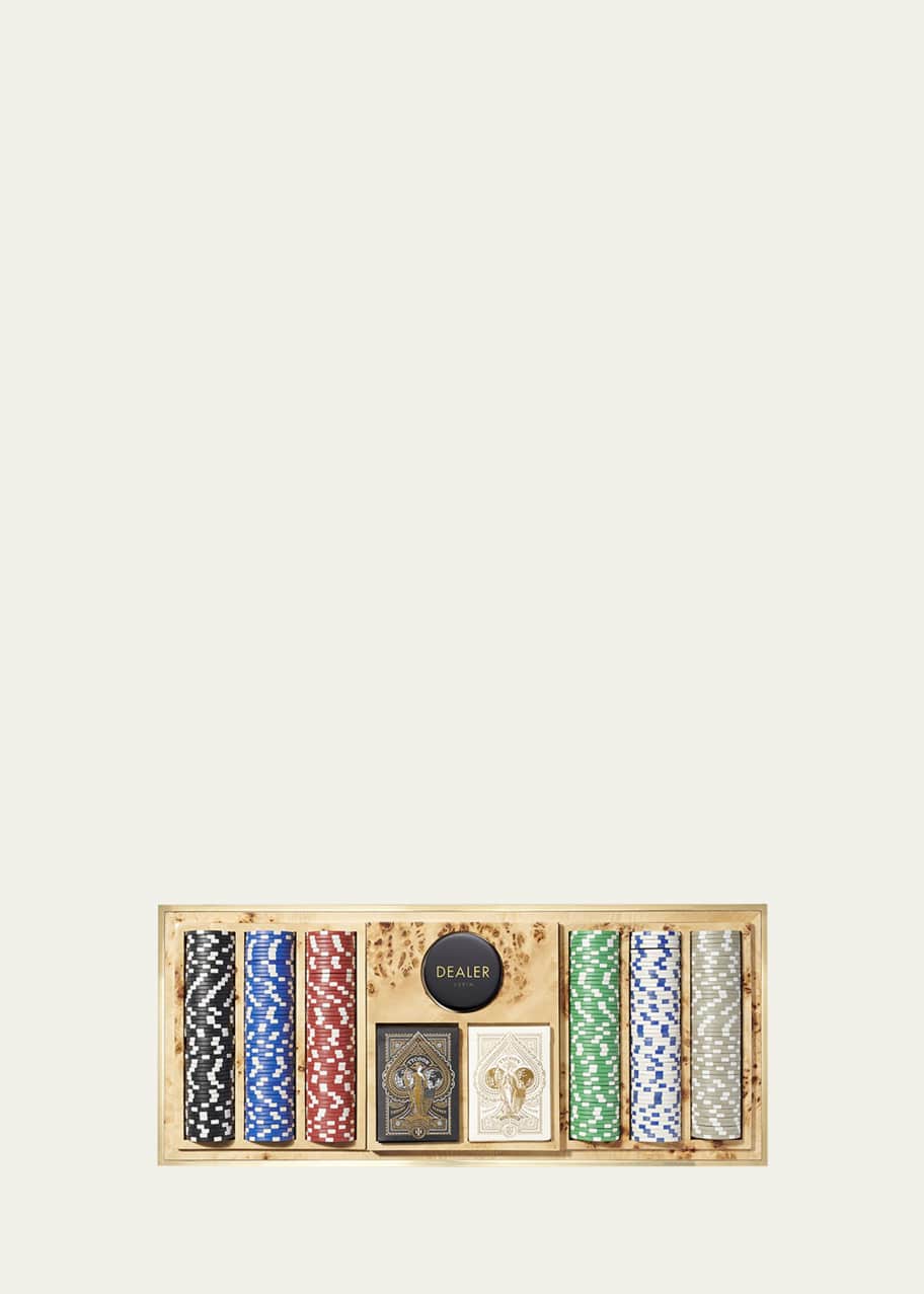 Image 1 of 1: Faux Shagreen Poker Set