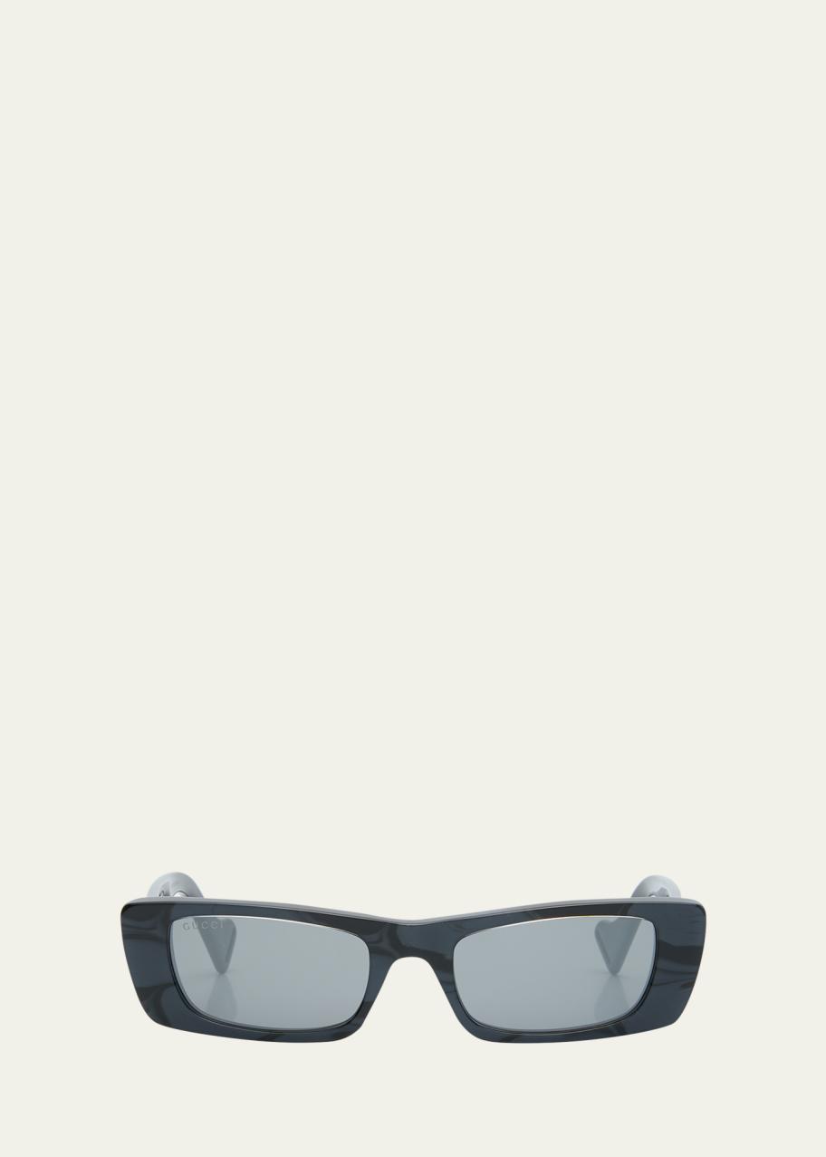 Gucci Monochromatic Rectangle Sunglasses w/ Interlocking G  display picture 3
