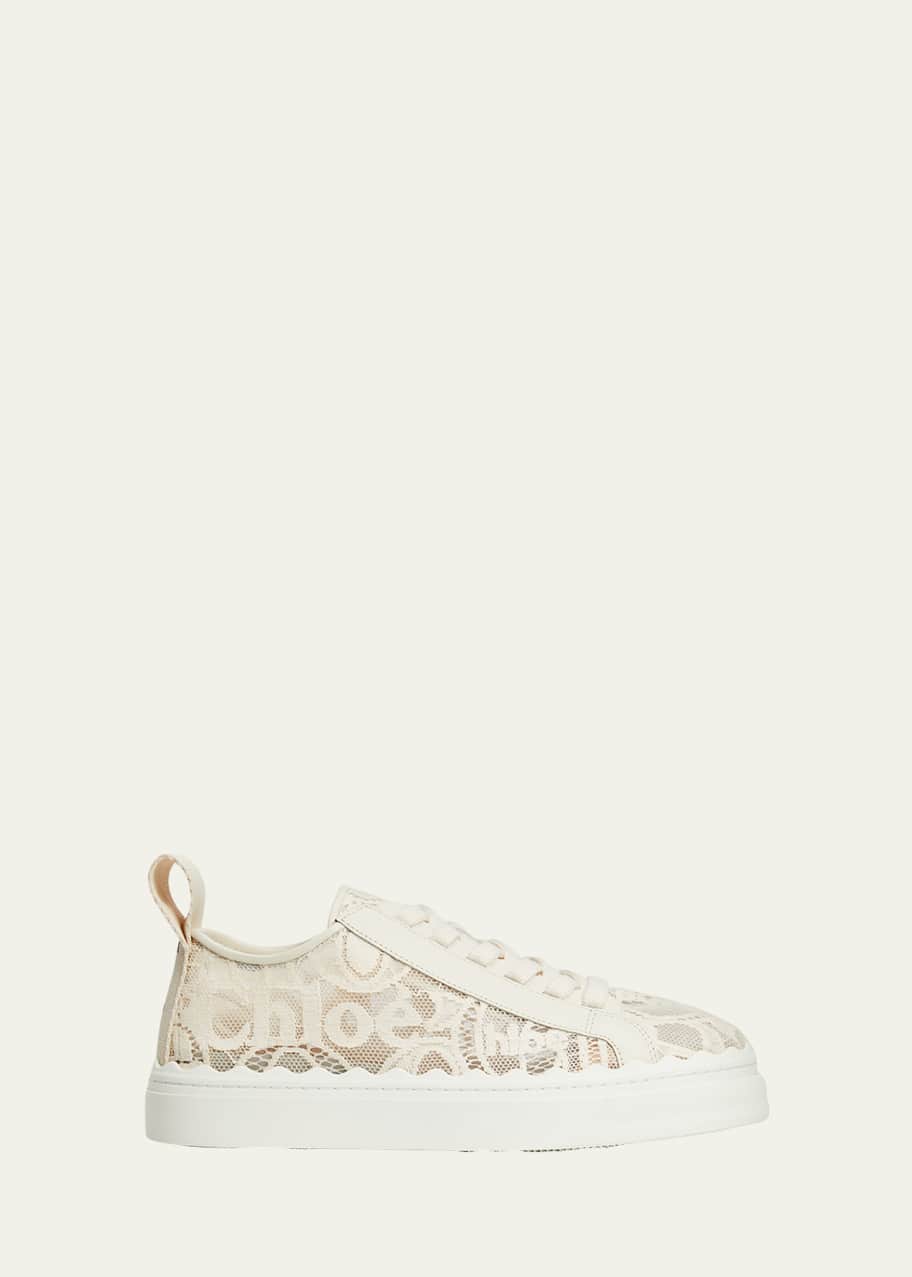 Chloe Lauren Logo Lace Low-Top Sneakers - Bergdorf Goodman