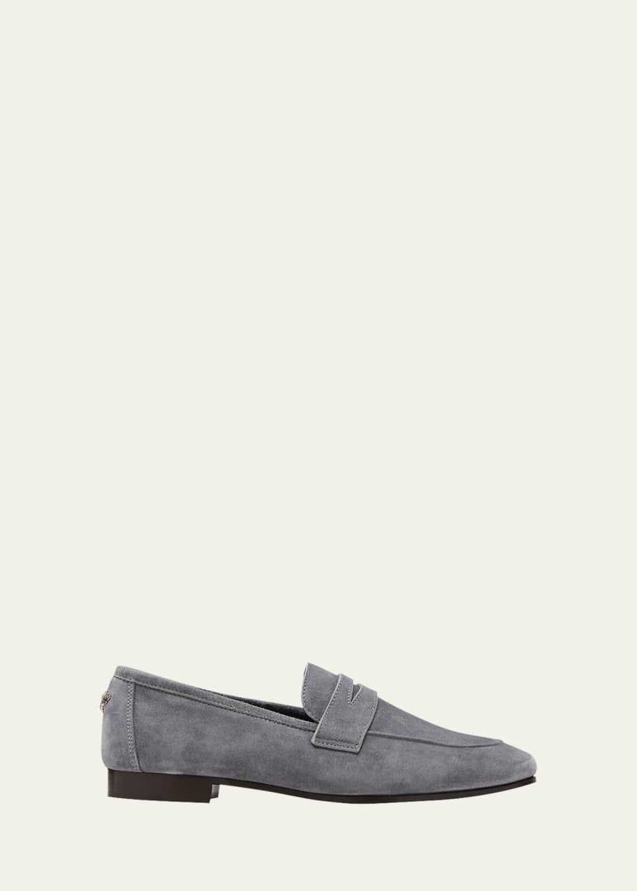 Image 1 of 1: Flaneur Suede Flat Penny Loafers