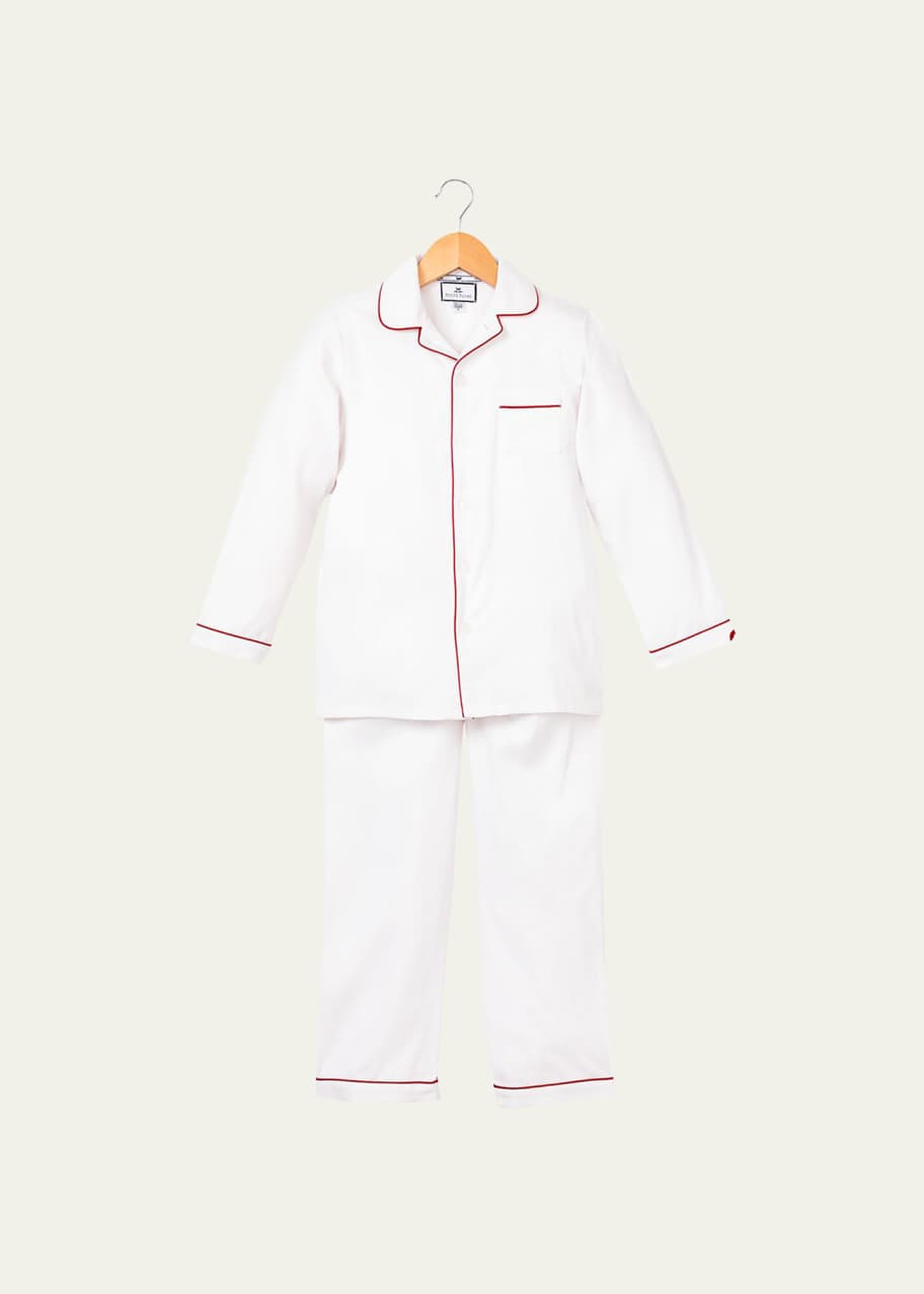 Image 1 of 1: Solid Pajama Set w/ Contrast Piping, Size 6M-14