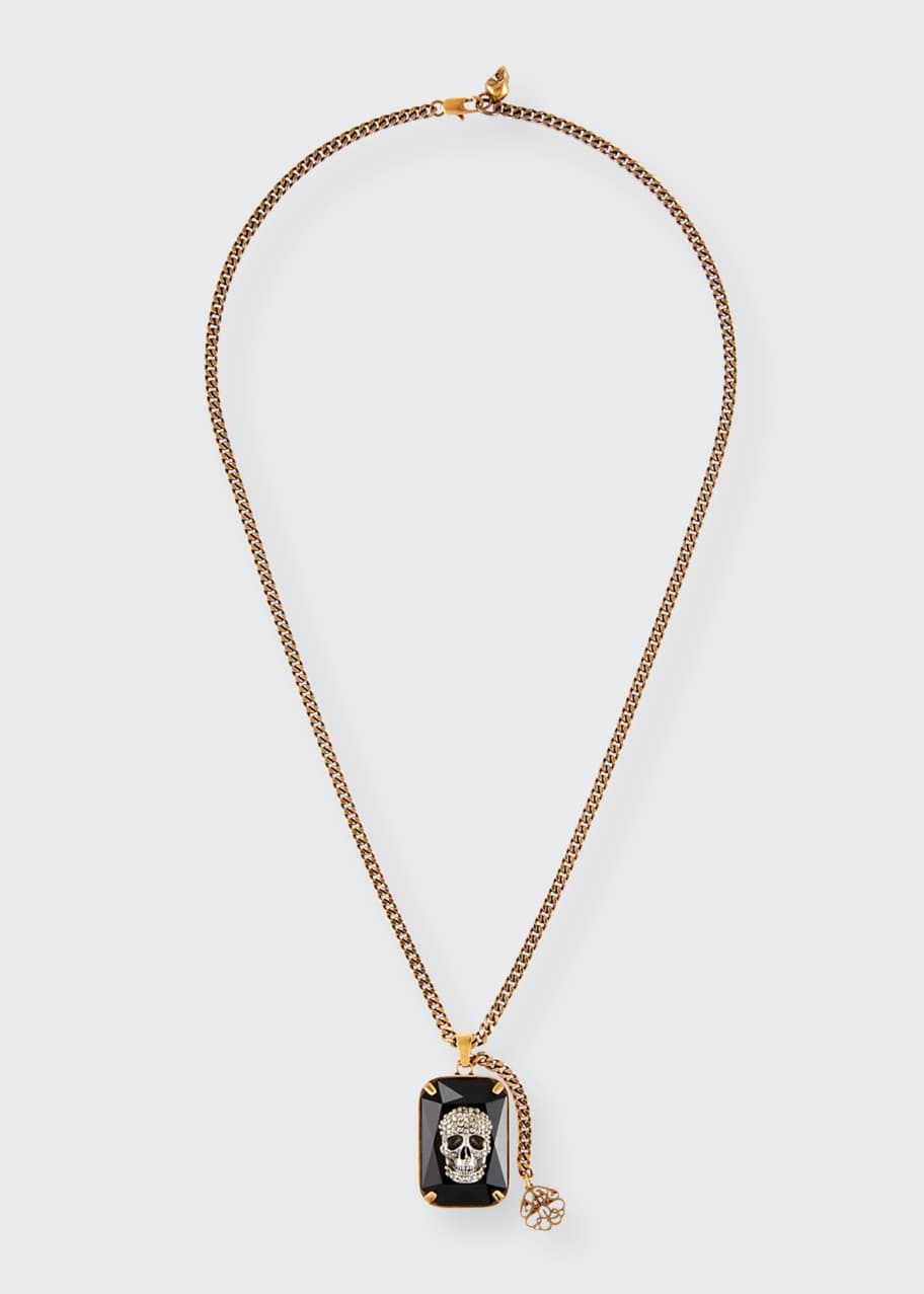 Alexander McQueen Men s Swarovski Crystal Skull Necklace Bergdorf Goodman
