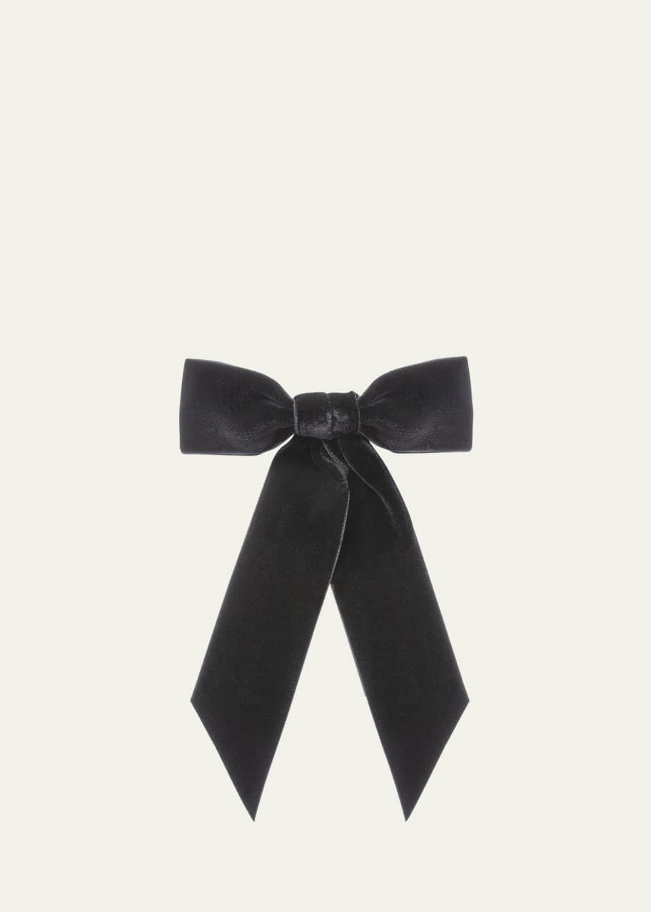 Image 1 of 1: Wide Velvet Bow Barrette