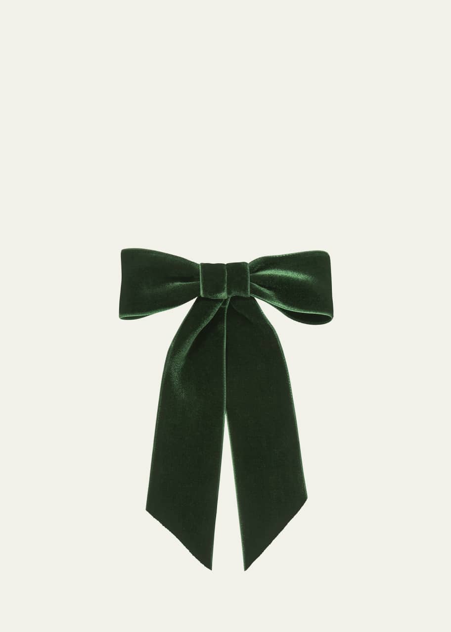 Image 1 of 1: Wide Velvet Bow Barrette