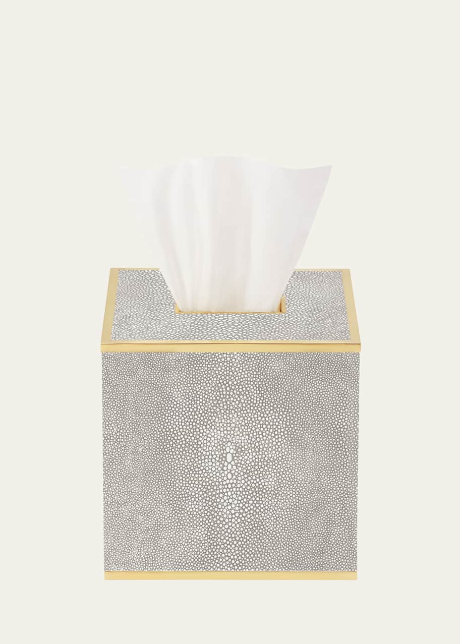 Image 1 of 1: Classic Faux Shagreen Tissue Box Holder