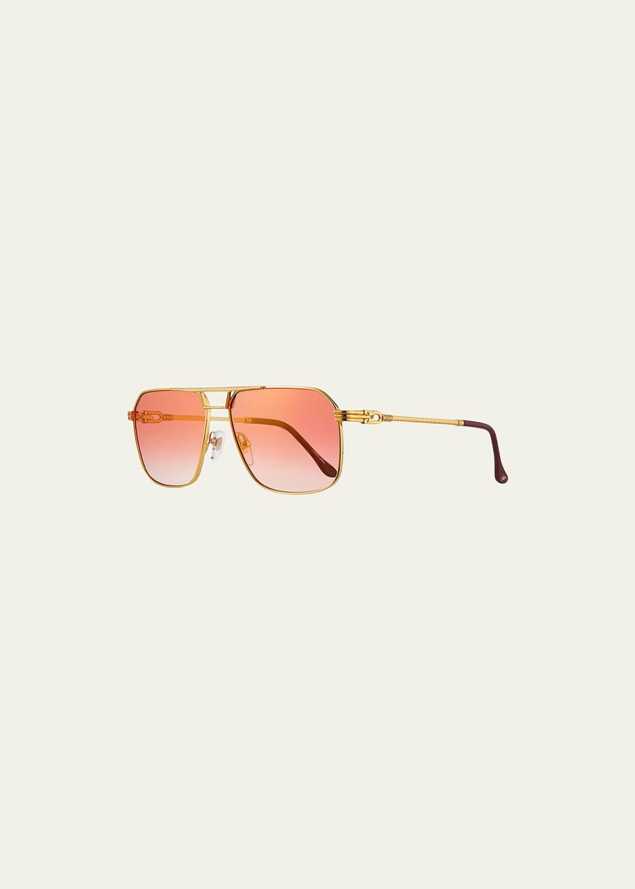 vintage frame company Gold Aviator Sunglasses 32359524_62414580_600.jpg main image 2