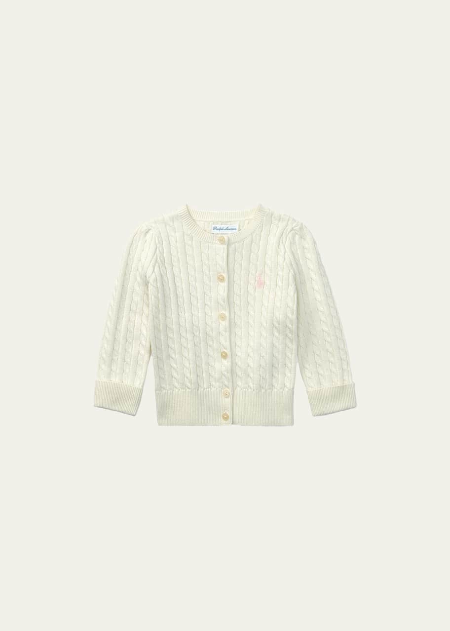 Image 1 of 1: Cable Knit Cotton Cardigan, Size 3-12 Months
