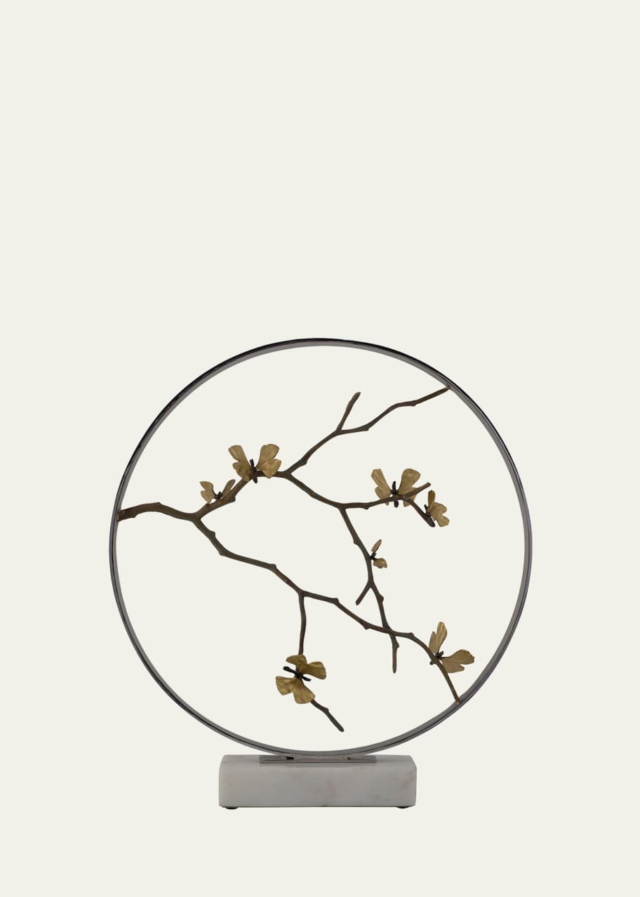 Image 1 of 1: Butterfly Ginkgo 22" Moon Gate Sculpture