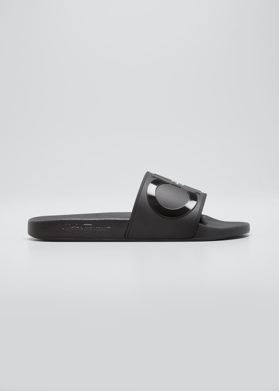 Salvatore Ferragamo Men's Groove Slide Sandals