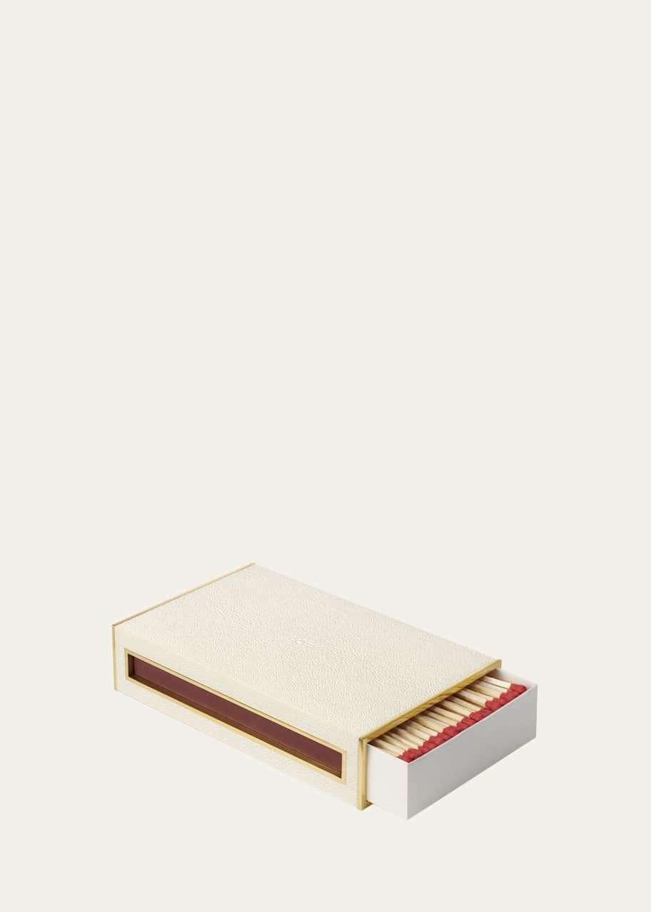 Image 1 of 1: Faux Shagreen Oversized Match Box with Striker