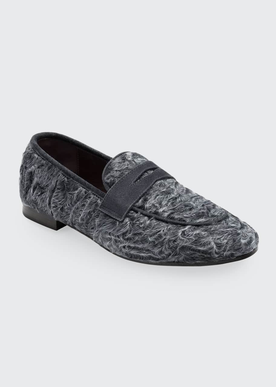 Image 1 of 1: Swakara and Suede Loafers