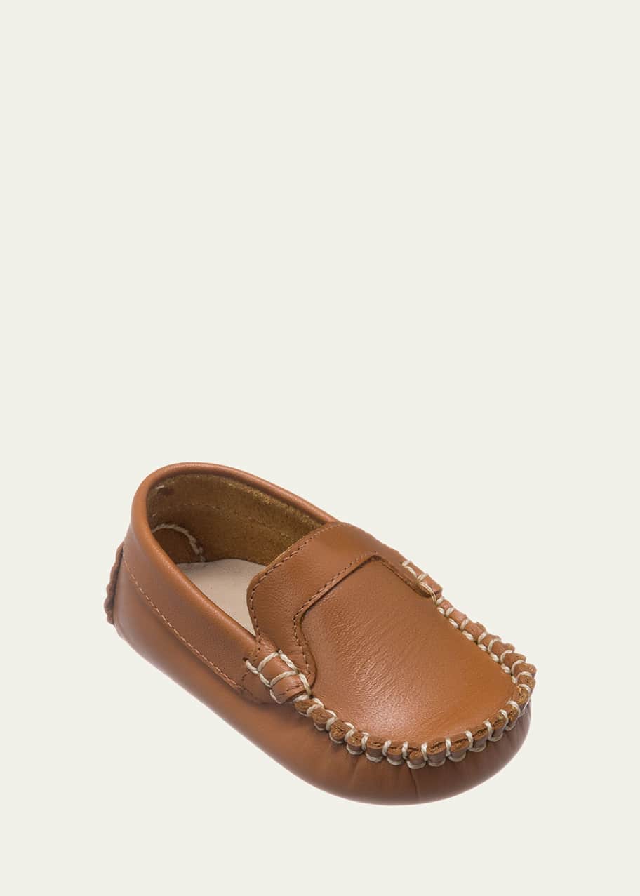 Image 1 of 1: Girl's Leather Moccasin Shoes, Baby