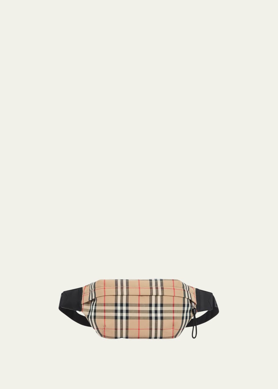 Men s Vintage Check Nylon Belt Bag Fanny Pack