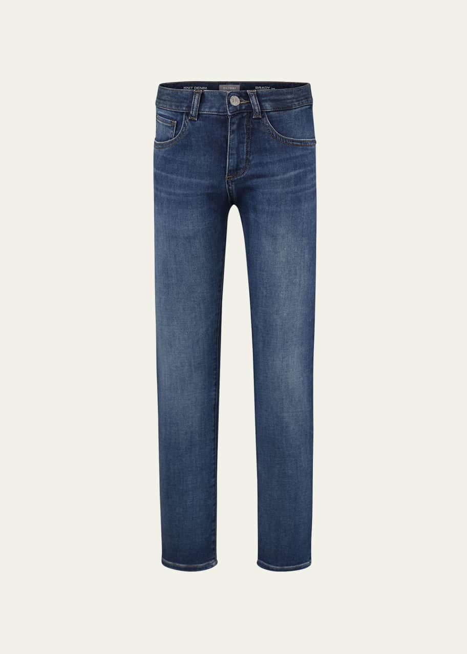 Image 1 of 1: Boy's Brady Straight Leg Knit Denim Jeans, Size 8-18