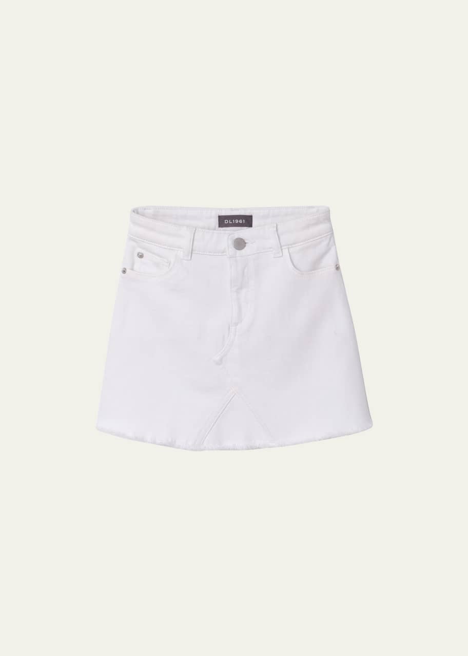 Image 1 of 1: Jenny Raw-Edge Mini Skirt, Size 7-18