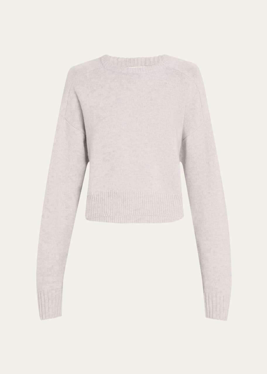 Image 1 of 1: Bruzzi Wool-Cashmere Raglan-Sleeve Crop Sweater