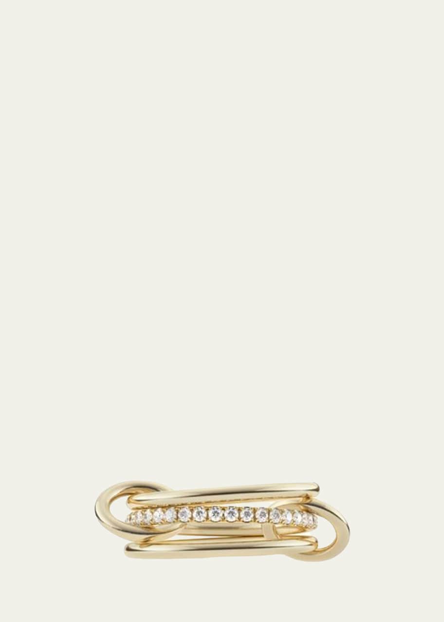 Image 1 of 1: 18k Sonny 3-Link Ring w/ Micropave Diamonds