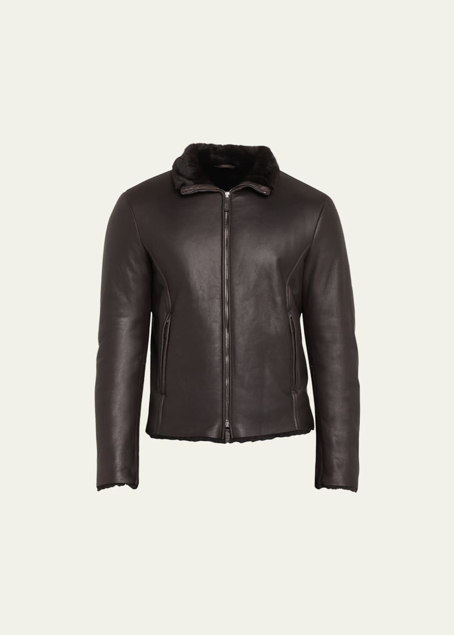 Giorgio armani shearling hot sale coat