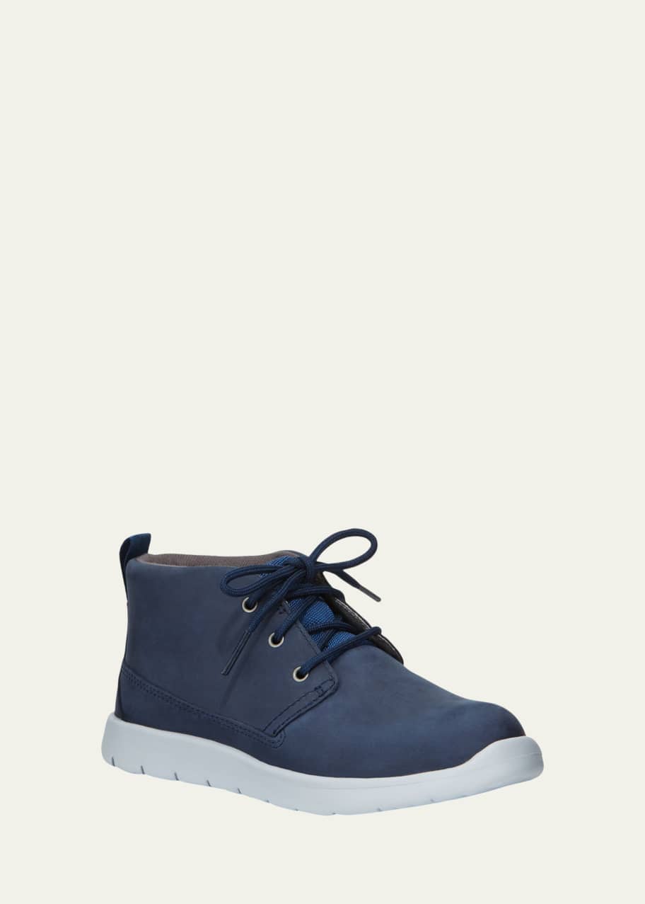 Image 1 of 1: Boy's Canoe Waterproof Leather Mid-Top Sneakers, Kids