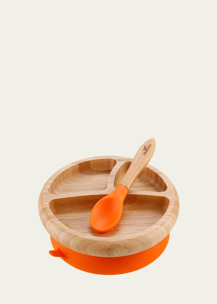 Image 1 of 1: Baby's Bamboo Plate & Spoon Set