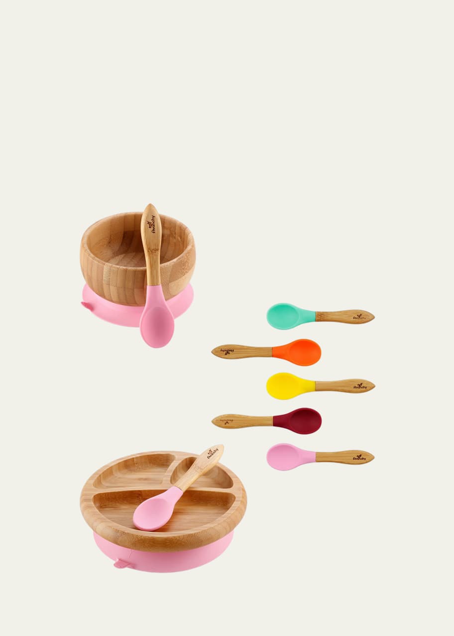 Image 1 of 1: Baby's Bamboo Suction Bowl, Plate & Spoon Set