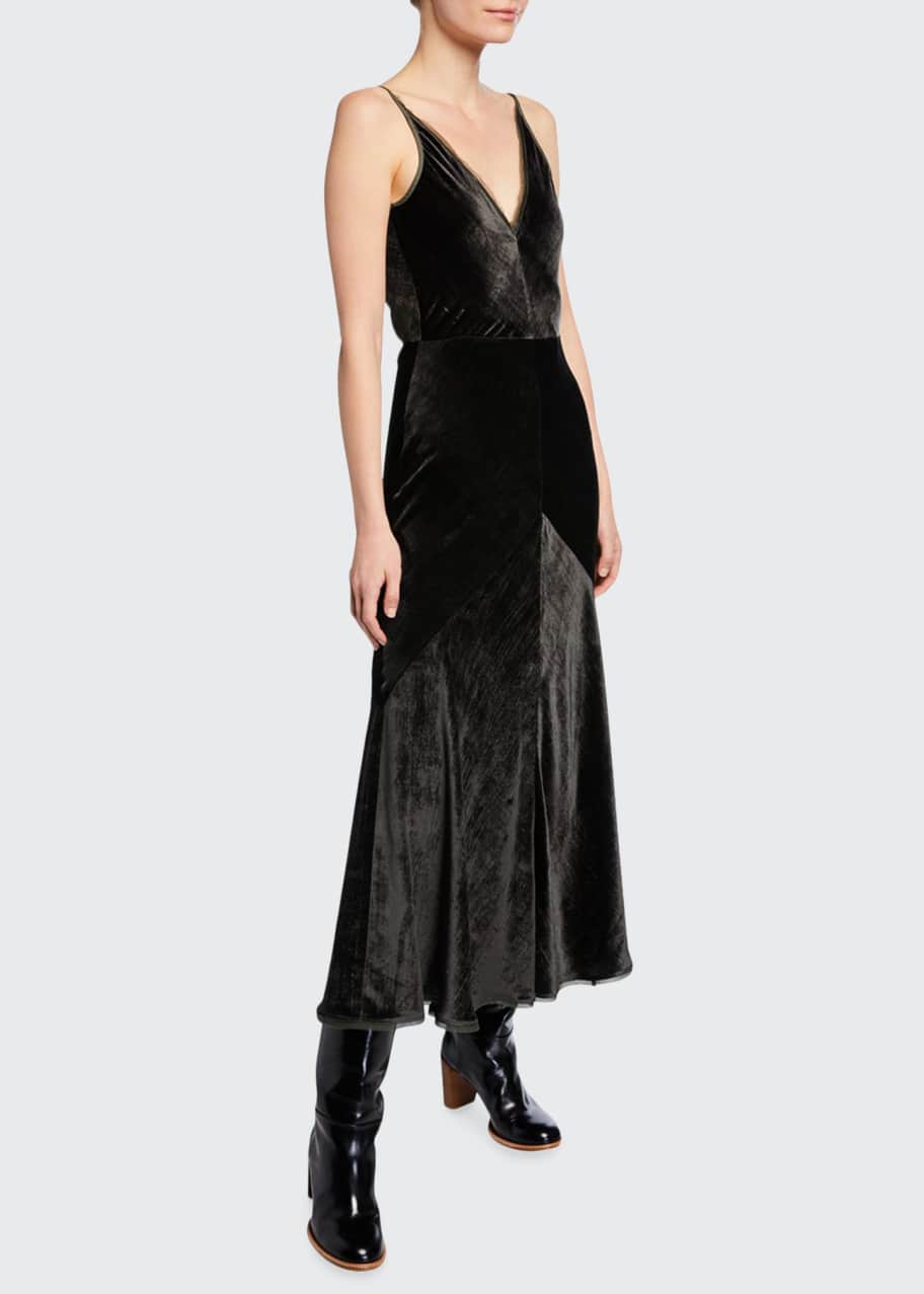 Bridget Velvet Paneled Dress