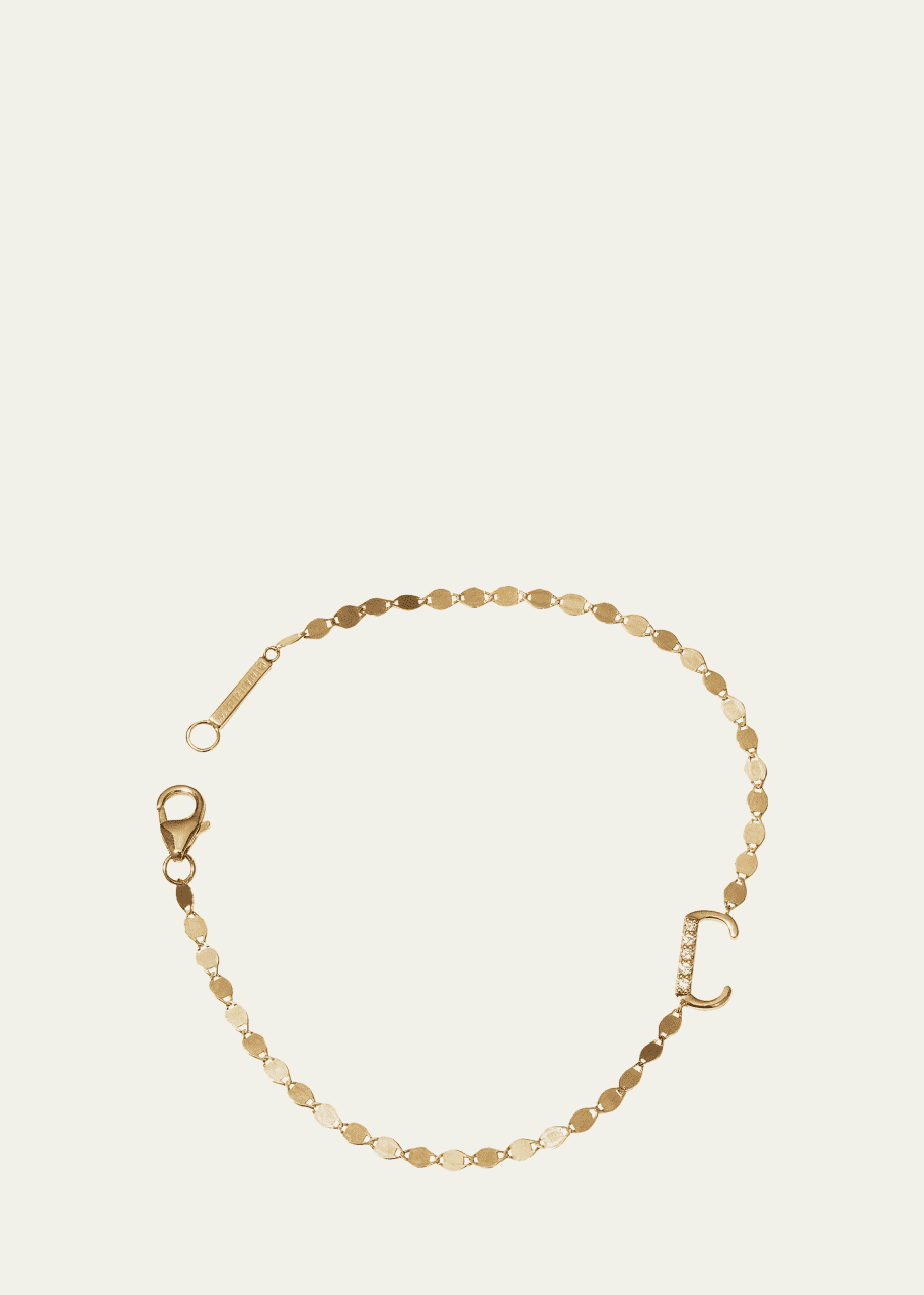 Image 1 of 1: 14k Diamond Initial Bracelet.
