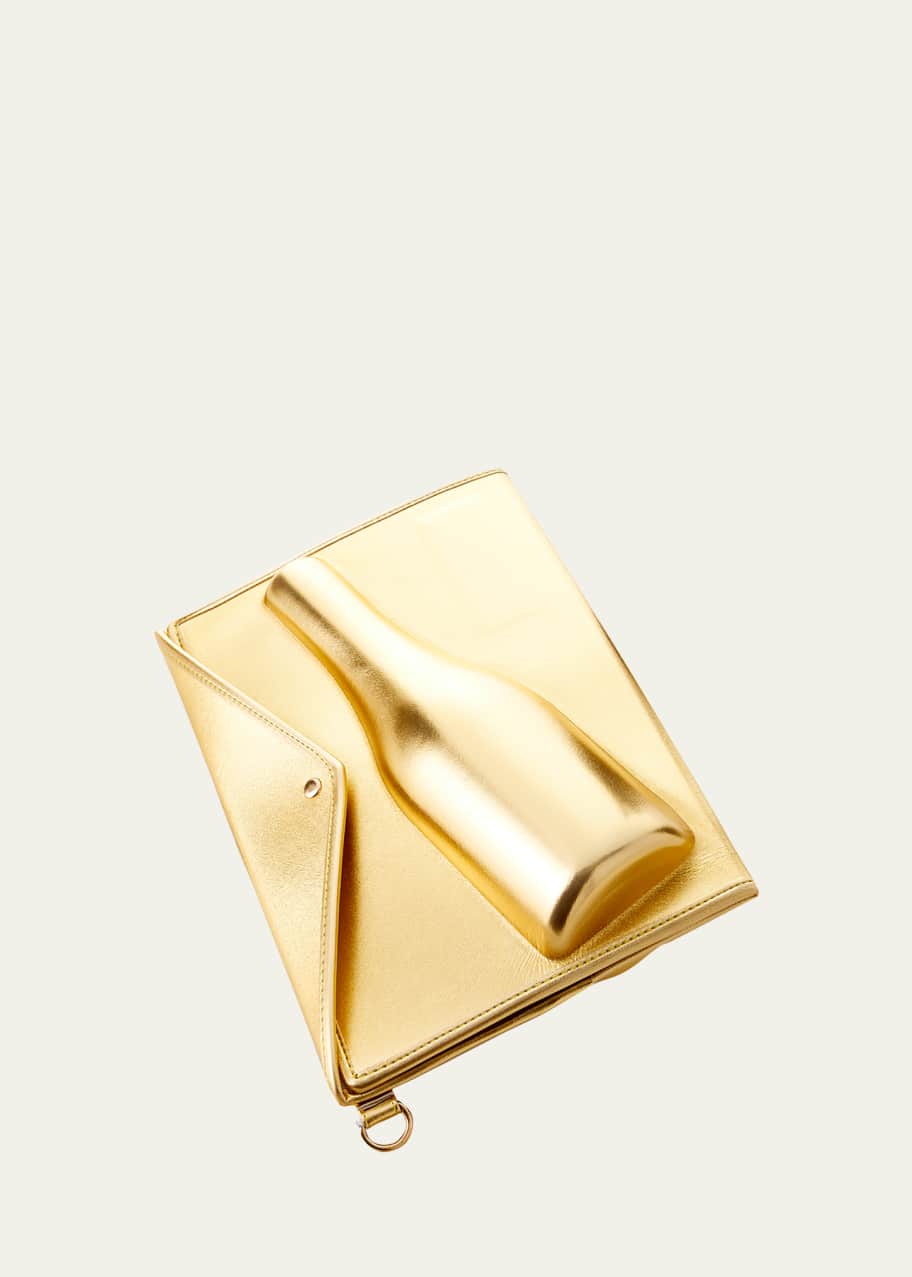 Image 1 of 1: Large Gold Champagne Clutch