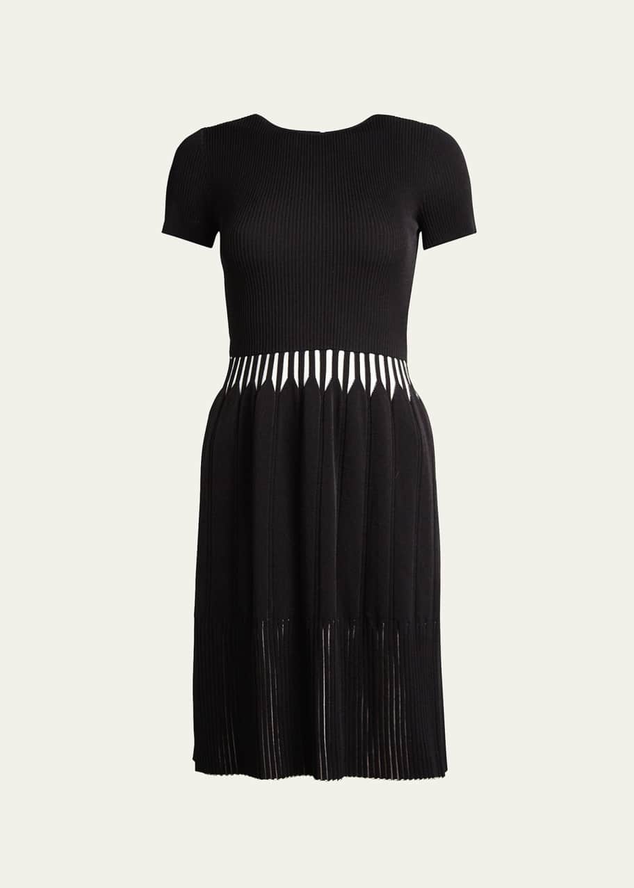 Carolina Herrera Pleated Short-Sleeve Dress - Bergdorf Goodman